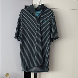 Under Armour Black and Blue Polo Shirt Casual Fit loose size XL